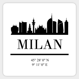 MILAN ITALY BLACK SILHOUETTE SKYLINE ART Sticker